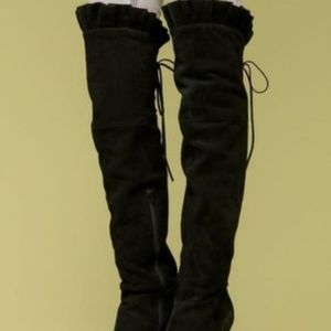 Kelsi Dagger over the knee ruffle boot